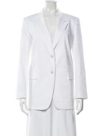 Pre-owned Theory Linen Blazer W/ Tags In White
