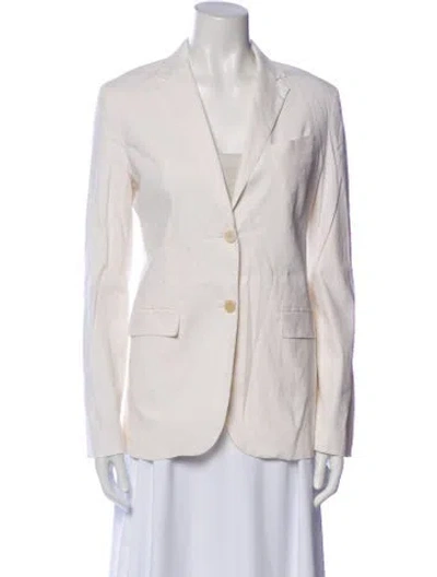 Pre-owned Theory Linen Blazer In White