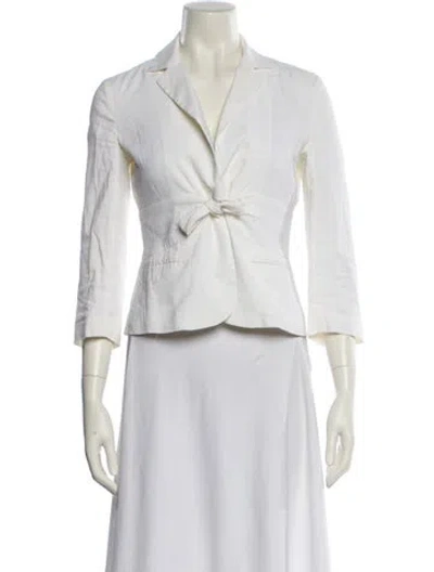 Pre-owned Theory Linen Blazer In White