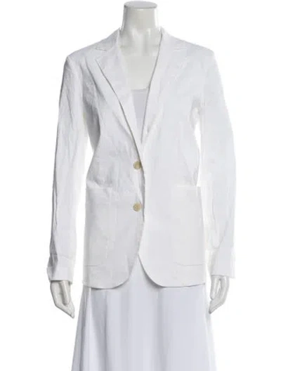 Pre-owned Theory Linen Blazer In White