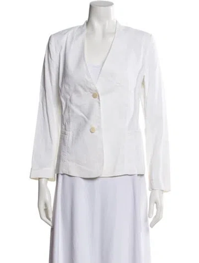 Pre-owned Theory Linen Blazer In White