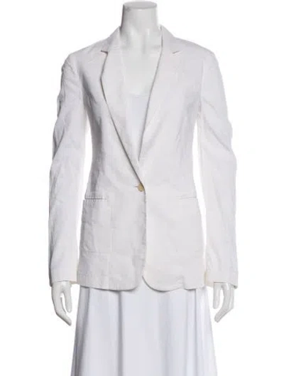 Pre-owned Theory Linen Blazer In White