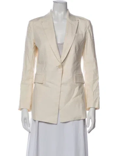 Pre-owned Theory Linen Blazer In Yellow