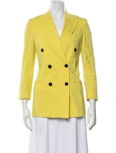 Pre-owned Theory Linen Blazer In Yellow