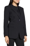 Theory Linen Blend Blazer In Black