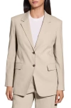 Theory Oversized Crunch Linen Blazer In Soft Taupe