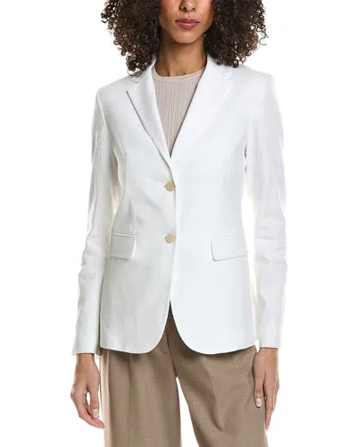 Theory Linen-blend Blazer In White
