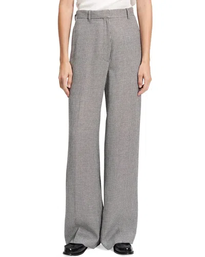 Theory Linen-blend Classic Pant In Grey