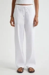 Theory Linen Blend Drawstring Pants In White