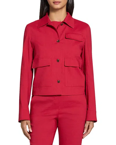 Theory Button-fastening Flap-pocket Jacket In Burgundy