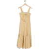Theory Linen Blend Midi Dress In Butter Yellow