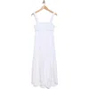 Theory Linen Blend Midi Dress In Wht