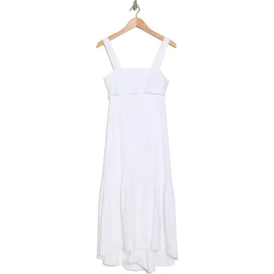 Theory Linen Blend Midi Dress In Wht