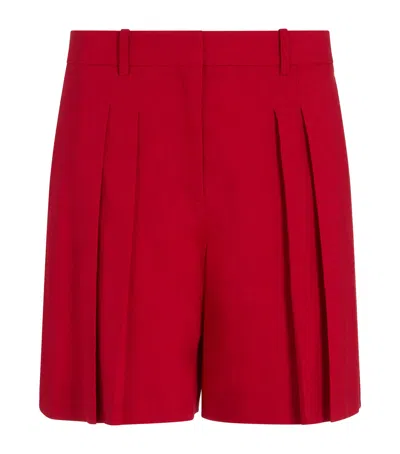 THEORY LINEN-BLEND PLEATED SHORTS