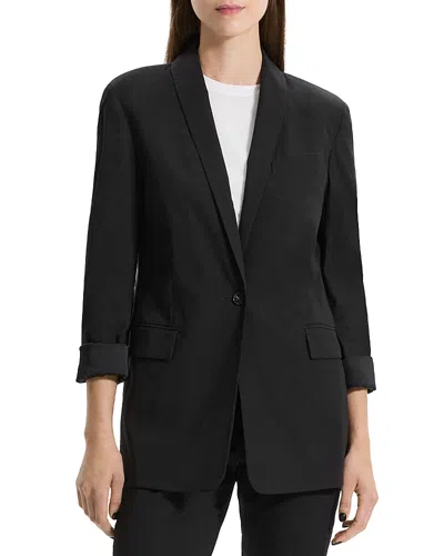 Theory Relaxed Blazer In Good Linen In Black
