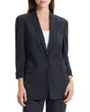 Theory Rolled-sleeve Shawl Collar One-button Jacket In Concord