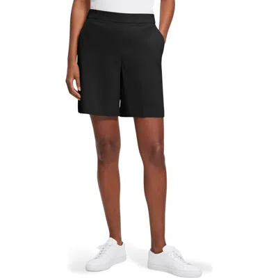 Theory Linen Blend Shorts In Black