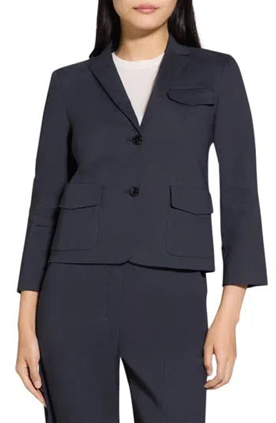 THEORY THEORY LINEN BLEND SHRUNKEN BLAZER