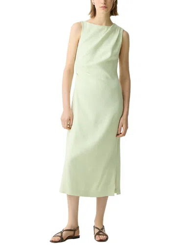 Theory Linen-blend Tank Dress In Green
