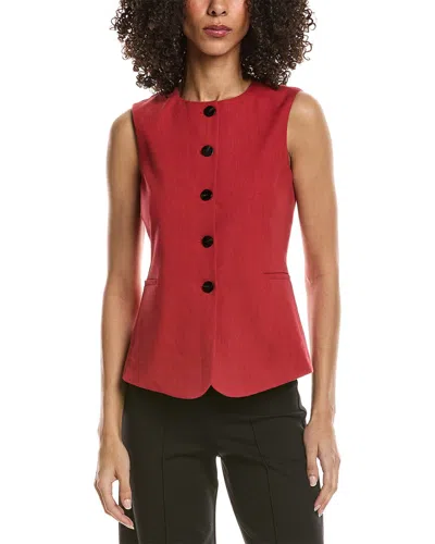 Theory Linen-blend Vest In Red