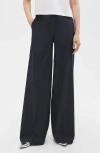 Theory High Waist Wide Leg Trousers In Concord