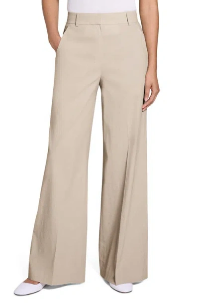 THEORY THEORY LINEN BLEND WIDE LEG PANTS