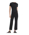 Theory Wide Crop Pant In Good Linen In Black