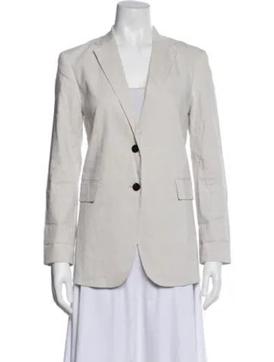 Pre-owned Theory Linen Coat In Gray