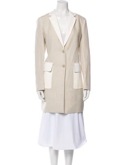 Pre-owned Theory Linen Coat In Neutral
