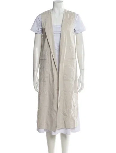 Pre-owned Theory Linen Coat In Neutral