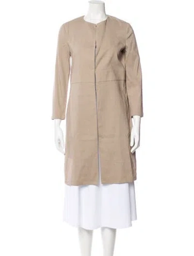 Pre-owned Theory Linen Coat In Neutral