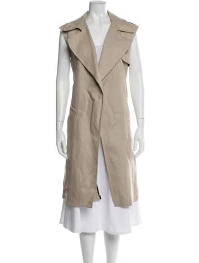 Pre-owned Theory Linen Coat In Neutral