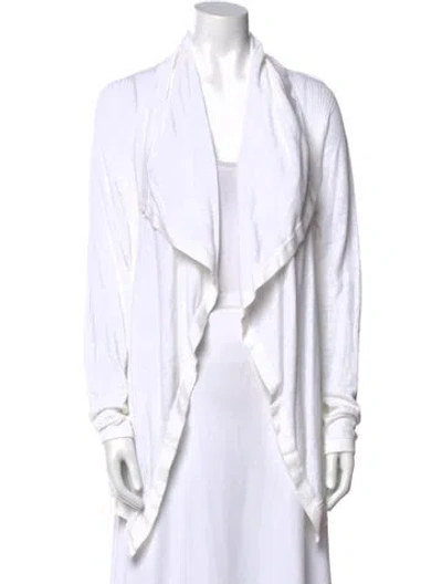 Pre-owned Theory Linen Cowl Neck Sweater In White