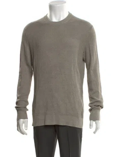 Pre-owned Theory Linen Crew Neck Pullover In Grey