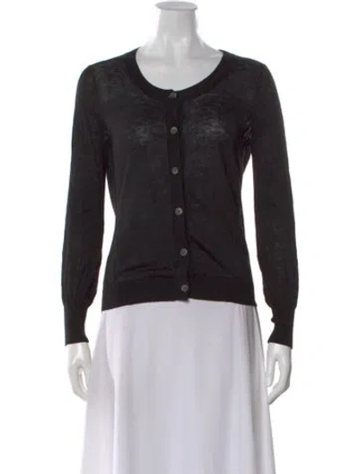 Pre-owned Theory Linen Crew Neck Sweater In Black