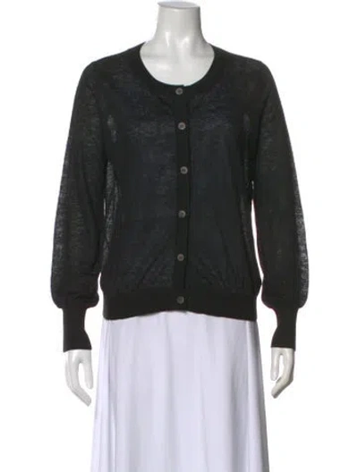 Pre-owned Theory Linen Crew Neck Sweater In Black