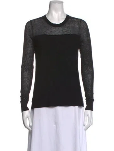 Pre-owned Theory Linen Crew Neck Sweater In Black