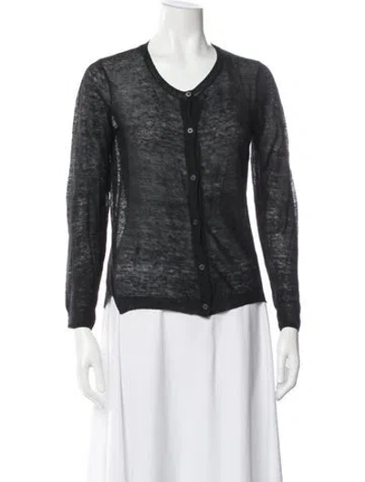 Pre-owned Theory Linen Crew Neck Sweater In Gray