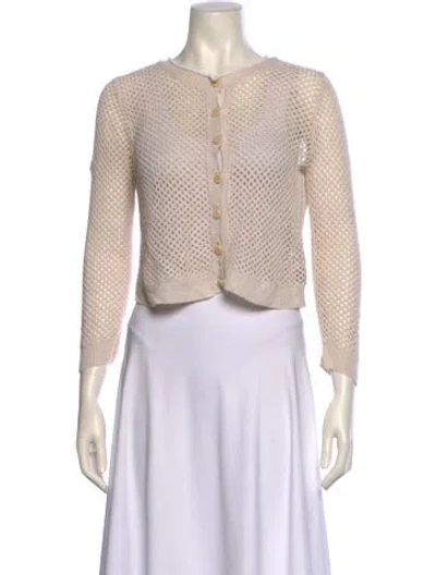 Pre-owned Theory Linen Crew Neck Sweater In Neutral