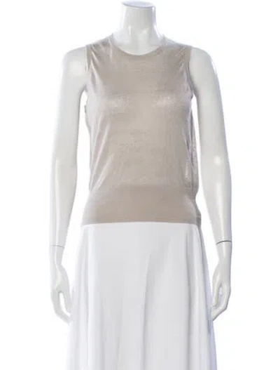 Pre-owned Theory Linen Crew Neck Sweater In Neutral