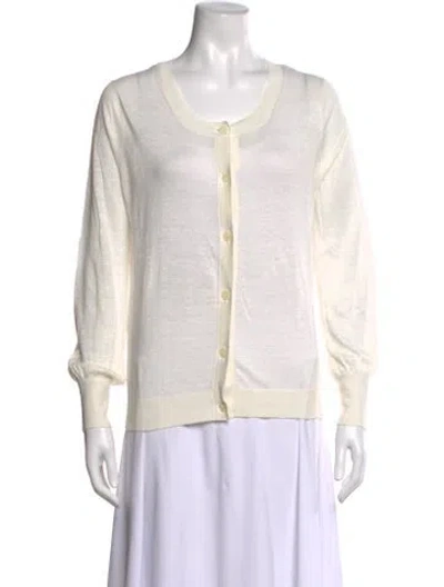 Pre-owned Theory Linen Crew Neck Sweater In Neutral