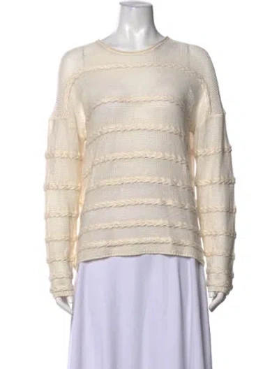 Pre-owned Theory Linen Crew Neck Sweater In Neutrals