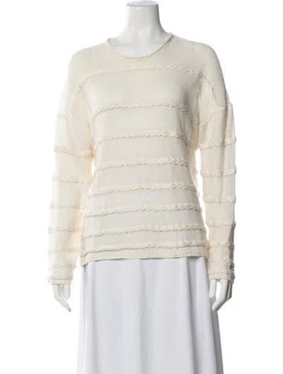 Pre-owned Theory Linen Crew Neck Sweater In Neutrals