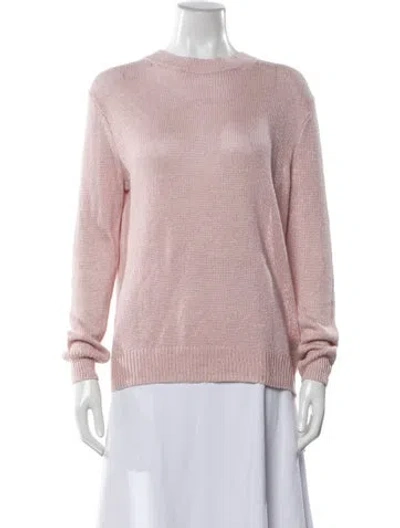 Pre-owned Theory Linen Crew Neck Sweater In Pink