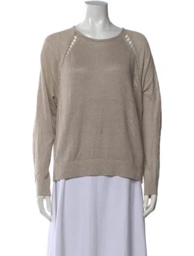 Pre-owned Theory Linen Crew Neck Sweater W/ Tags In Gray