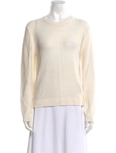 Pre-owned Theory Linen Crew Neck Sweater W/ Tags In Neutral