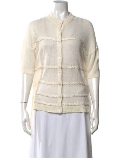 Pre-owned Theory Linen Crew Neck Sweater W/ Tags In Neutrals
