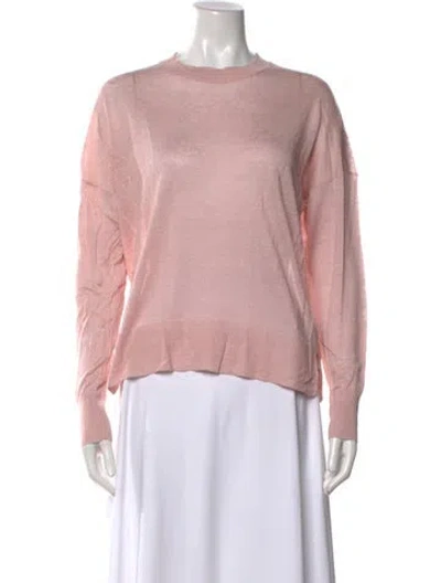 Pre-owned Theory Linen Crew Neck Sweater W/ Tags In Pink