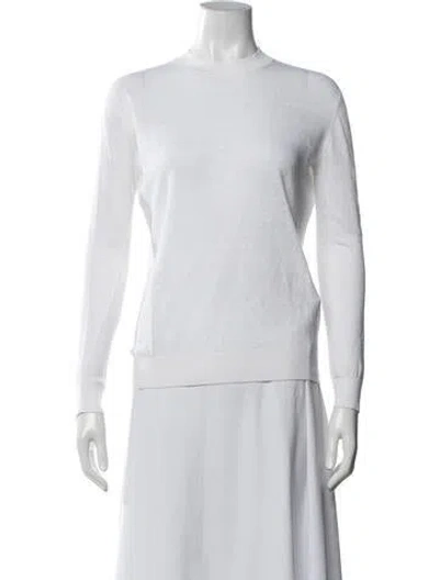 Pre-owned Theory Linen Crew Neck Sweater In White