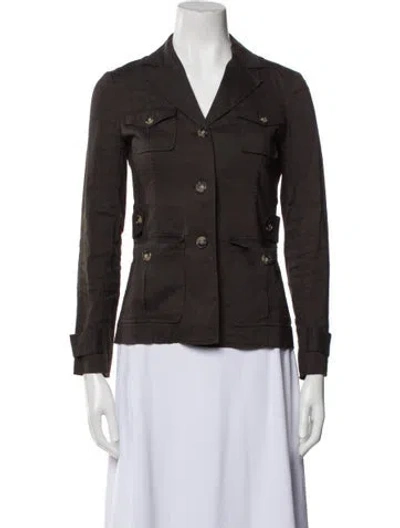 Pre-owned Theory Linen Denim Jacket In Brown